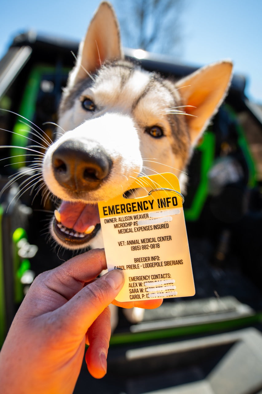 Emergency Information Crate Tag
