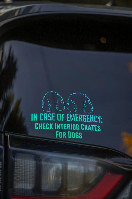 "In Case of Emergency Check Crates" Decal